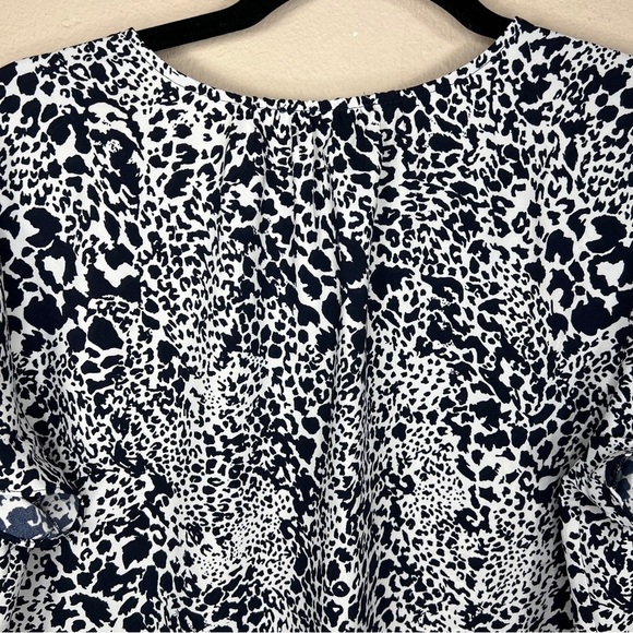 MEDIUM HILARY RADLEY LEOPARD PRINT BLOUSE ANIMAL SHORT SLEEVE LIGHTWEIGHT - Picture 6 of 11